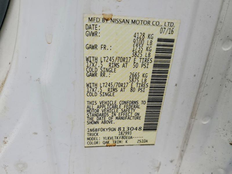 Aukcja sprzedaży 2016 Nissan Nv, vin: 1N6BF0KY9GN813048, numer aukcji: 71612786