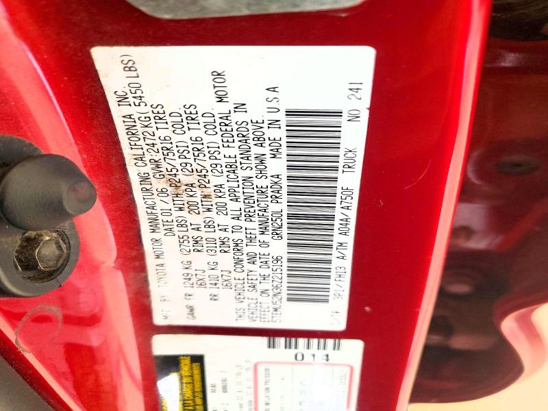 2006 Toyota Tacoma მანქანა იყიდება აუქციონზე, vin: 5TEMU52N36Z215196, აუქციონის ნომერი: 71108396