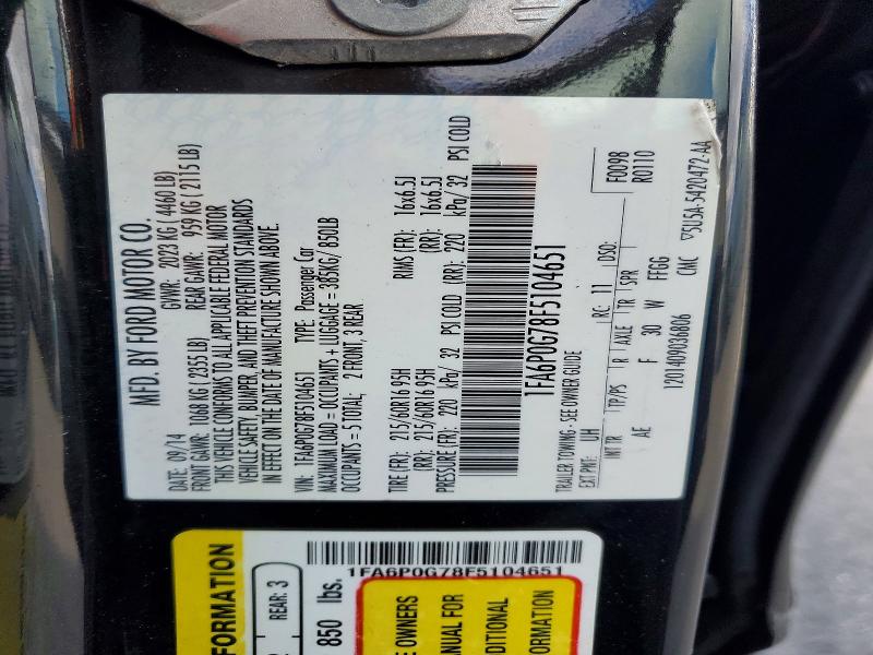 Продажа на аукционе авто 2015 Ford Fusion, vin: 1FA6P0G78F5104651, номер лота: 72414076