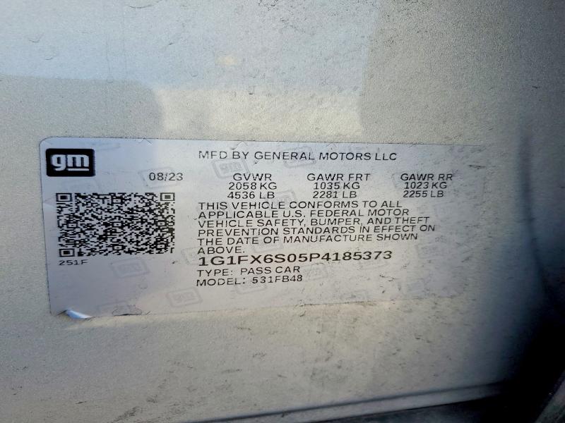 71713186 :رقم المزاد ، 1G1FX6S05P4185373 vin ، 2023 Chevrolet Bolt Ev مزاد بيع