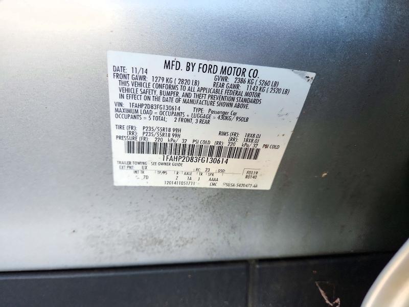 Продажа на аукционе авто 2015 Ford Taurus, vin: 1FAHP2D83FG130614, номер лота: 72357616