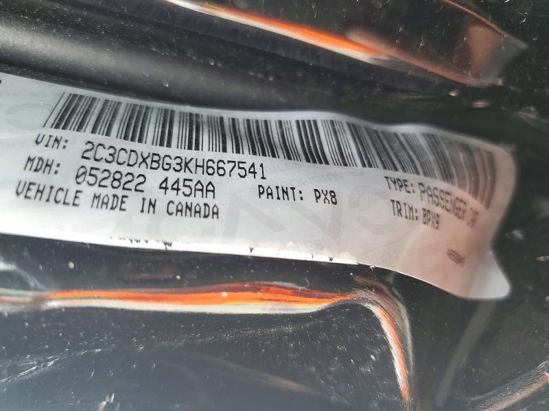 Aukcja sprzedaży 2019 Dodge Charger, vin: 2C3CDXBG3KH667541, numer aukcji: 72736986