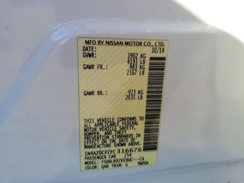 Продаж на аукціоні авто 2015 Nissan Leaf, vin: 1N4AZ0CP2FC316676, номер лоту: 72231926