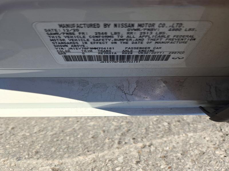 71684976 :رقم المزاد ، JN1EV7BP9MM704161 vin ، 2021 Infiniti Q50 مزاد بيع