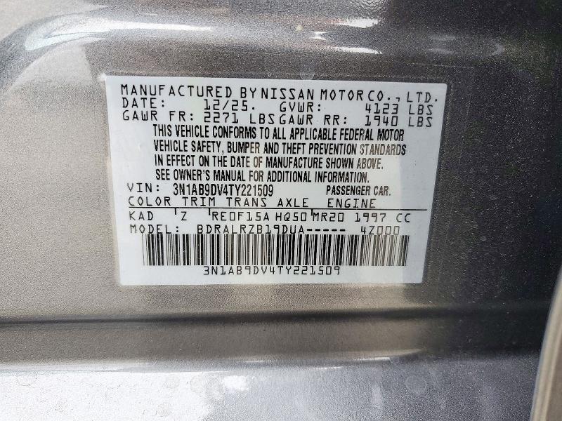 71821786 :رقم المزاد ، 3N1AB9DV4TY221509 vin ، 2026 Nissan Sentra مزاد بيع