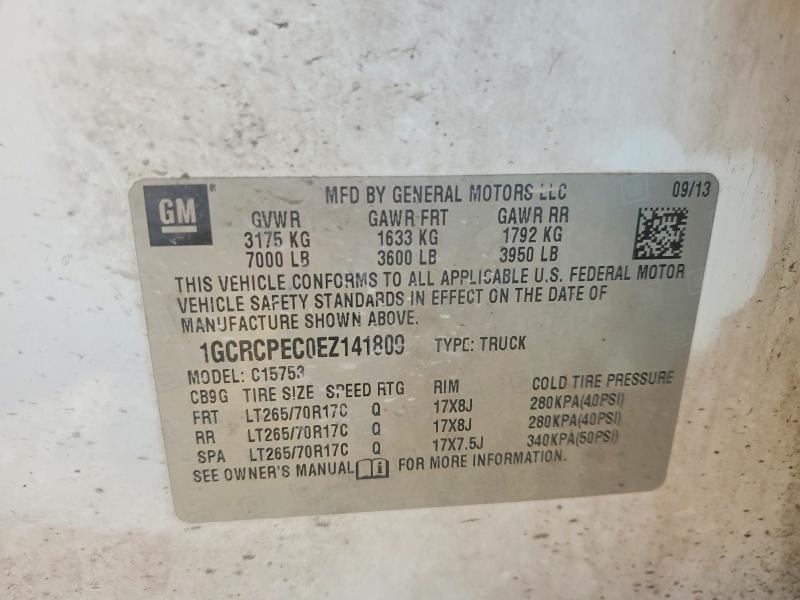 70623416 :رقم المزاد ، 1GCRCPEC0EZ141809 vin ، 2014 Chevrolet Silverado مزاد بيع