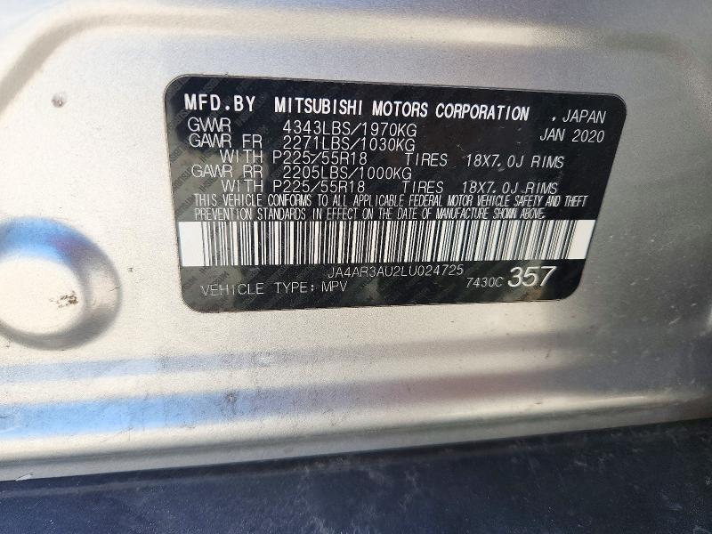 Продаж на аукціоні авто 2020 Mitsubishi Outlander Sport, vin: JA4AR3AU2LU024725, номер лоту: 71586826