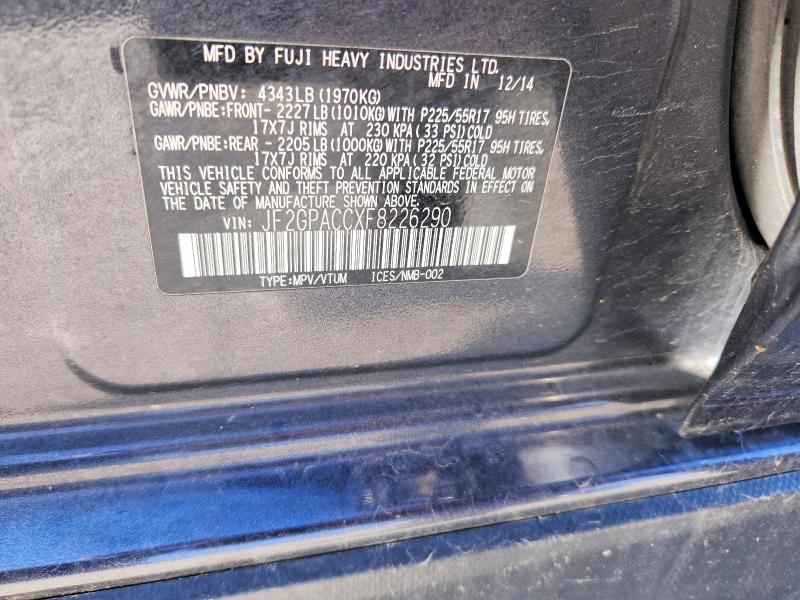 Aukcja sprzedaży 2015 Subaru Xv Crosstrek, vin: JF2GPACCXF8226290, numer aukcji: 71403576