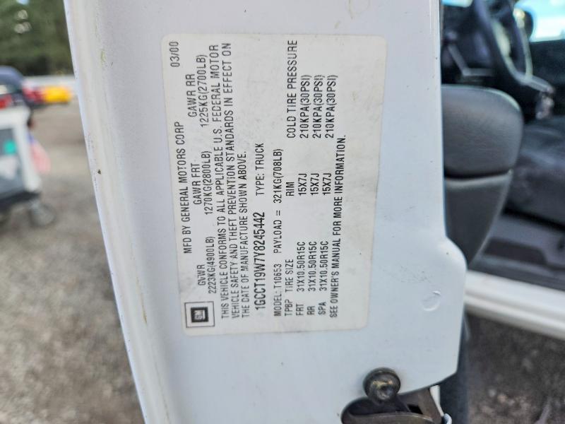 71495986 :رقم المزاد ، 1GCCT19W7Y8245442 vin ، 2000 Chevrolet S Truck مزاد بيع