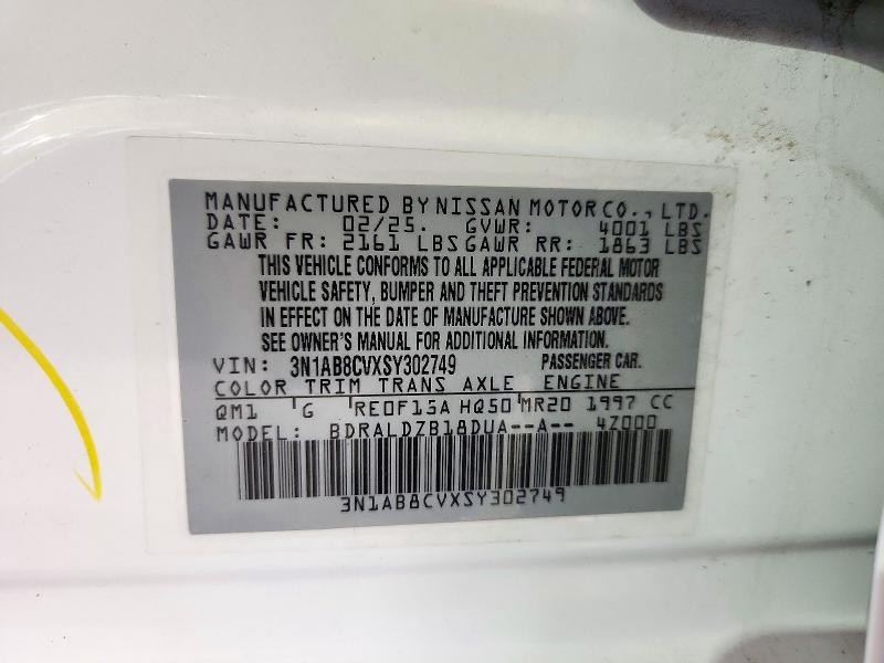 72557956 :رقم المزاد ، 3N1AB8CVXSY302749 vin ، 2025 Nissan Sentra مزاد بيع
