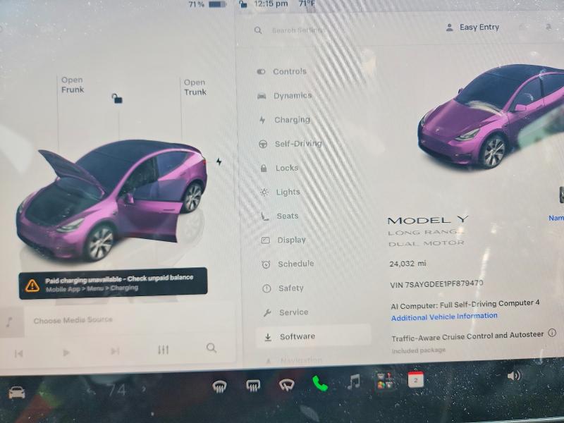 2023 Tesla Model Y მანქანა იყიდება აუქციონზე, vin: 7SAYGDEE1PF879470, აუქციონის ნომერი: 71185516