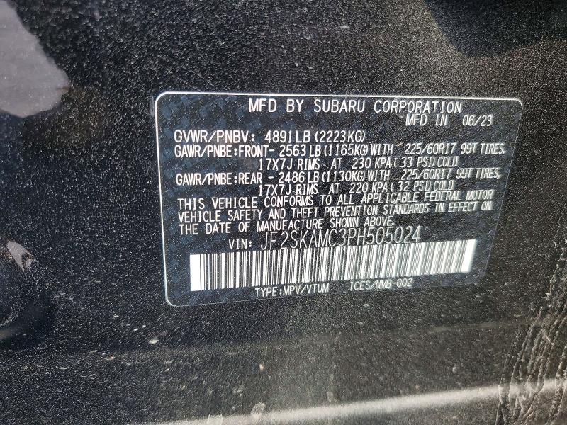 71261656 :رقم المزاد ، JF2SKAMC3PH505024 vin ، 2023 Subaru Forester مزاد بيع