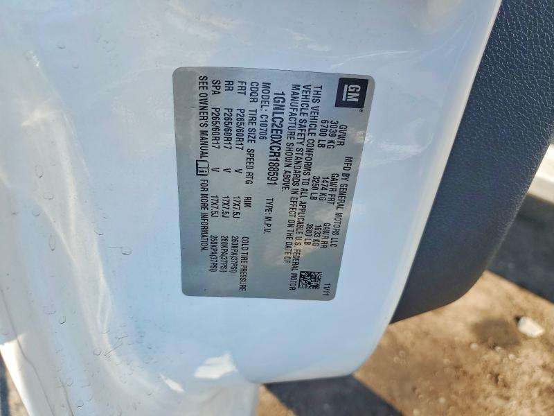 71112096 :رقم المزاد ، 1GNLC2E0XCR188591 vin ، 2012 Chevrolet Tahoe مزاد بيع