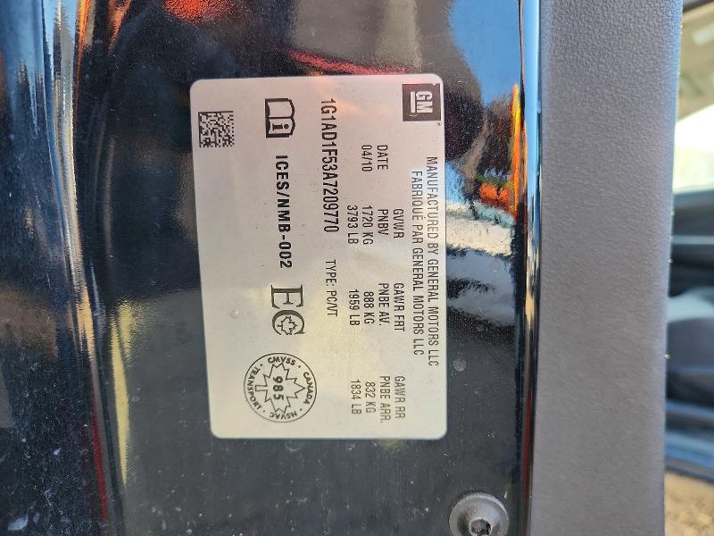 Продажа на аукционе авто 2010 Chevrolet Cobalt, vin: 1G1AD1F53A7209770, номер лота: 71223226