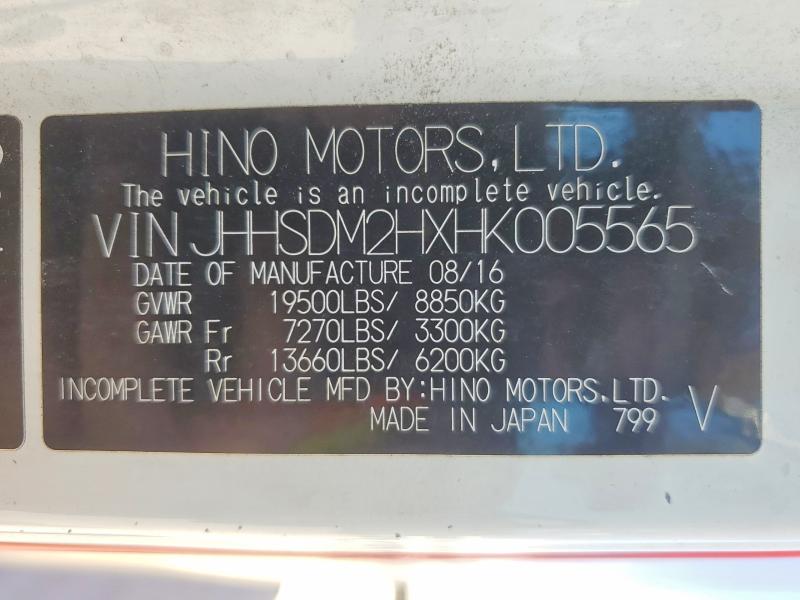 Продаж на аукціоні авто 2017 Hino 195, vin: JHHSDM2HXHK005565, номер лоту: 70670006