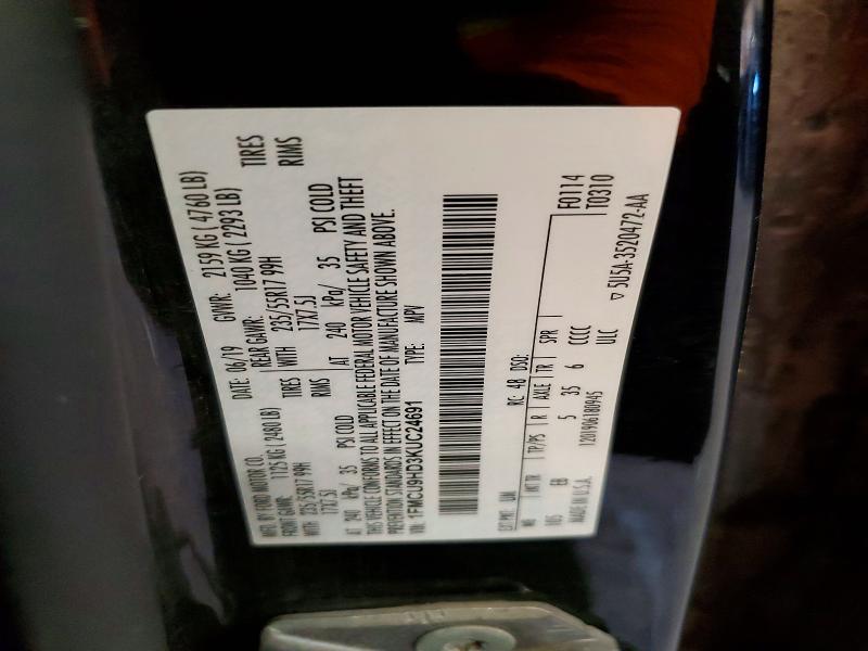 Продаж на аукціоні авто 2019 Ford Escape, vin: 1FMCU9HD3KUC24691, номер лоту: 72891746