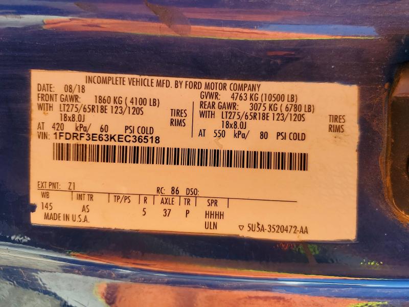 2019 Ford F350 მანქანა იყიდება აუქციონზე, vin: 1FDRF3E63KEC36518, აუქციონის ნომერი: 70673926