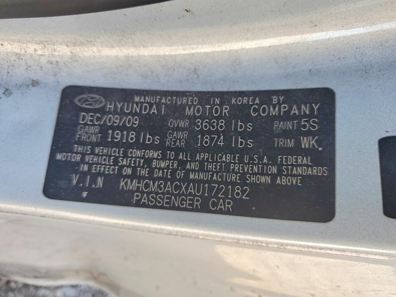 Aukcja sprzedaży 2010 Hyundai Accent, vin: KMHCM3ACXAU172182, numer aukcji: 64705476