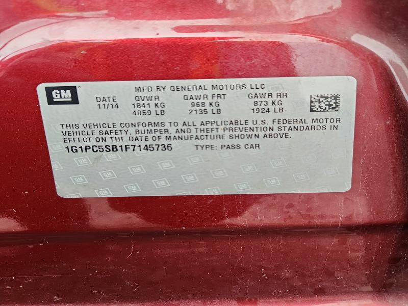 Продажа на аукционе авто 2015 Chevrolet Cruze, vin: 1G1PC5SB1F7145736, номер лота: 71351956