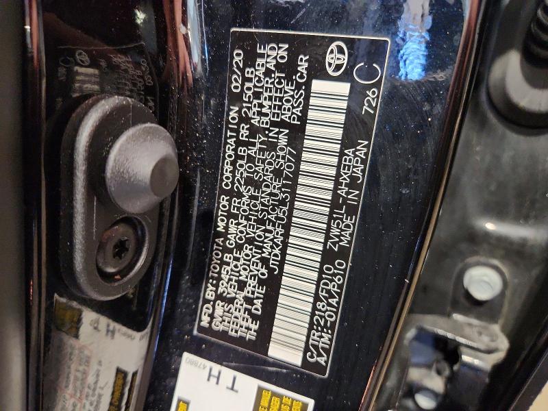 Aukcja sprzedaży 2020 Toyota Prius, vin: JTDKARFU5L3117077, numer aukcji: 71004586