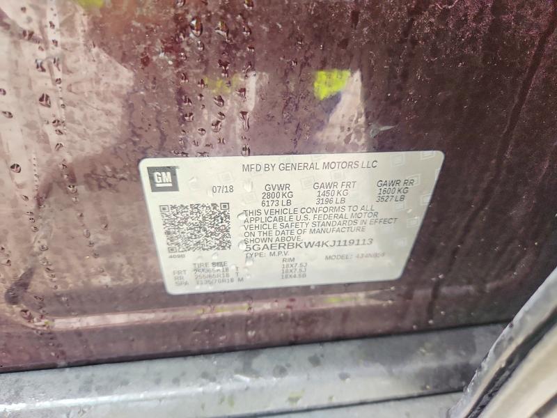 Продаж на аукціоні авто 2019 Buick Enclave, vin: 5GAERBKW4KJ119113, номер лоту: 71171456
