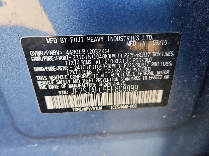 Aukcja sprzedaży 2015 Subaru Forester, vin: JF2SJAFC5FH808899, numer aukcji: 71844976