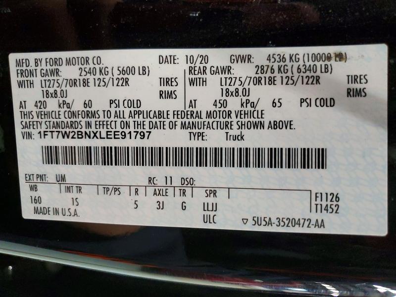 Aukcja sprzedaży 2020 Ford F250, vin: 1FT7W2BNXLEE91797, numer aukcji: 71930656