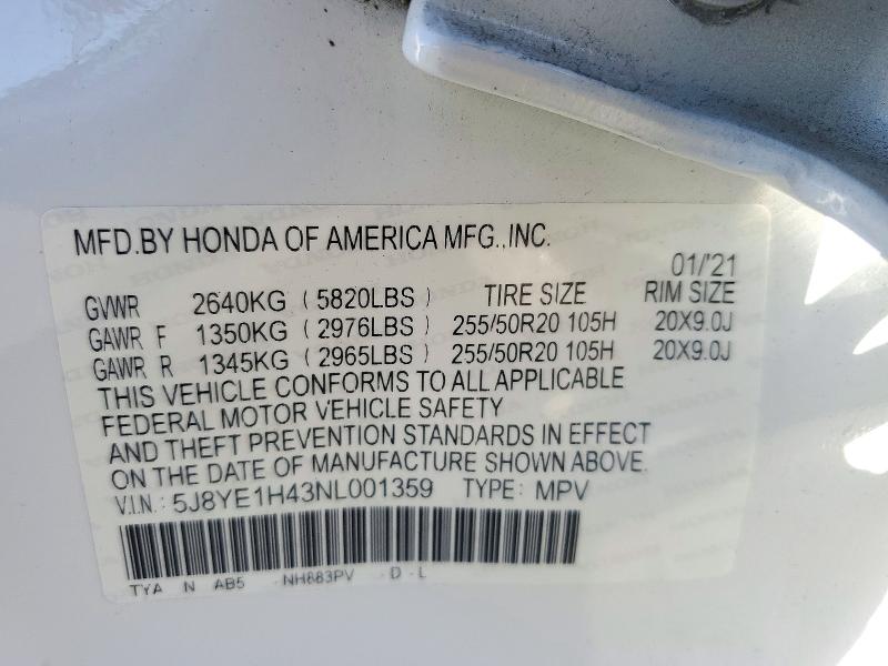 Aukcja sprzedaży 2022 Acura Mdx, vin: 5J8YE1H43NL001359, numer aukcji: 72247246