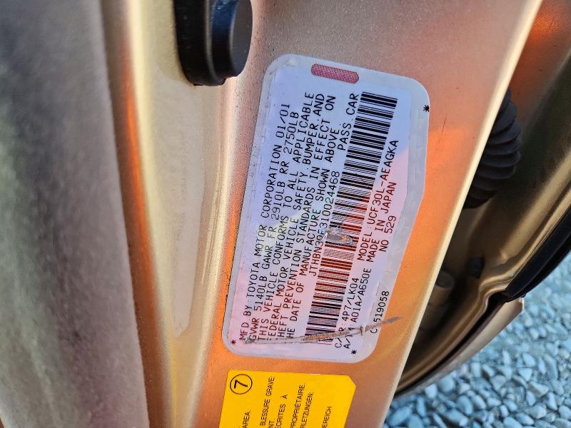 Aukcja sprzedaży 2001 Lexus Ls, vin: JTHBN30F310024468, numer aukcji: 73188326