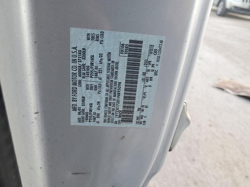 2001 Ford F150 მანქანა იყიდება აუქციონზე, vin: 1FTZX17201NB95098, აუქციონის ნომერი: 72411746