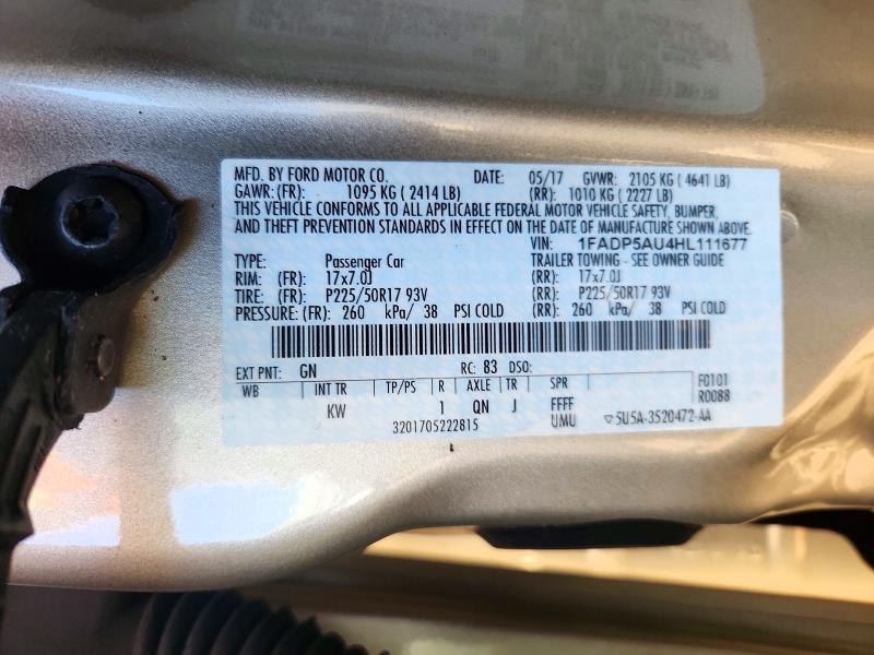 2017 Ford C-max მანქანა იყიდება აუქციონზე, vin: 1FADP5AU4HL111677, აუქციონის ნომერი: 71390106