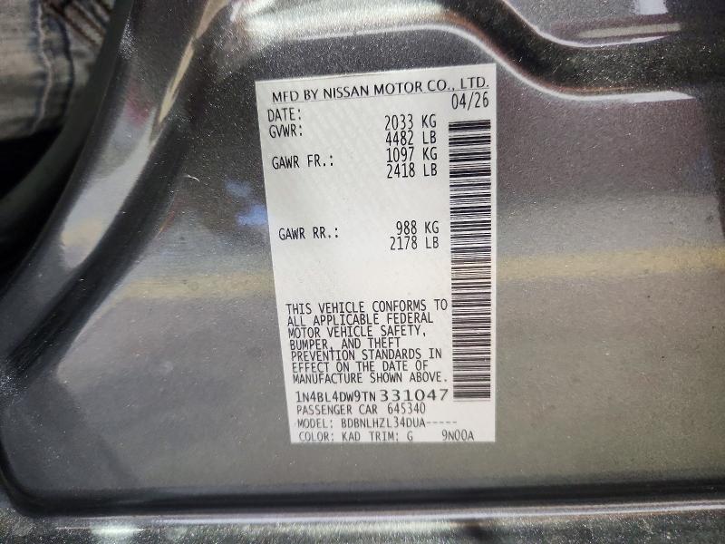 Продажа на аукционе авто 2026 Nissan Altima, vin: 1N4BL4DW9TN331047, номер лота: 72303856