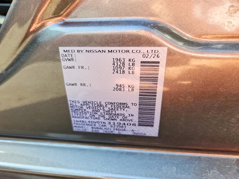 Продажа на аукционе авто 2026 Nissan Altima, vin: 1N4BL4DV0TN319408, номер лота: 71214326