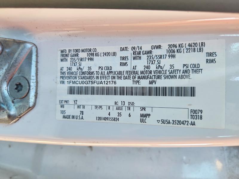 Продажа на аукционе авто 2015 Ford Escape, vin: 1FMCU0G75FUA12176, номер лота: 70378036