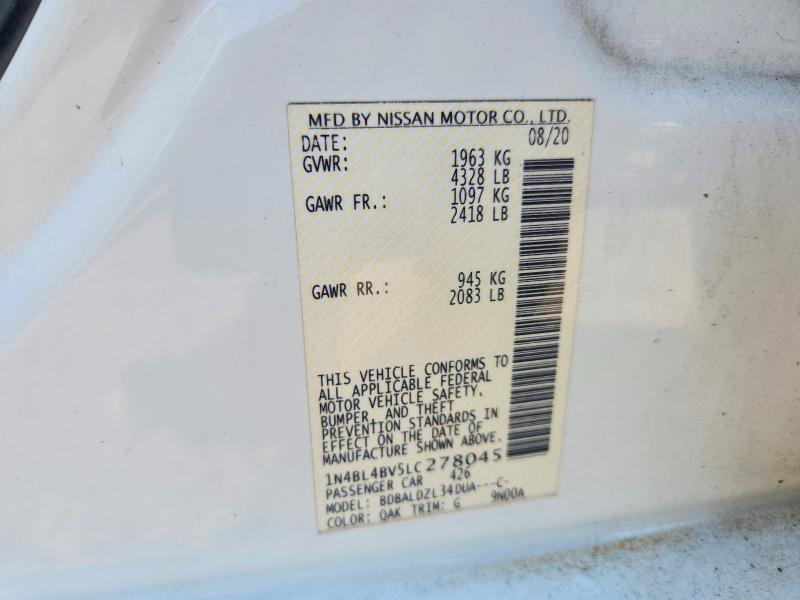 71914486 :رقم المزاد ، 1N4BL4BV5LC278045 vin ، 2020 Nissan Altima مزاد بيع