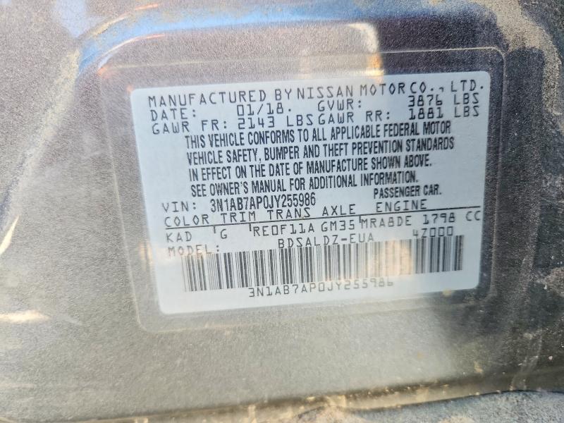 Продажа на аукционе авто 2018 Nissan Sentra, vin: 3N1AB7AP0JY255986, номер лота: 71683566