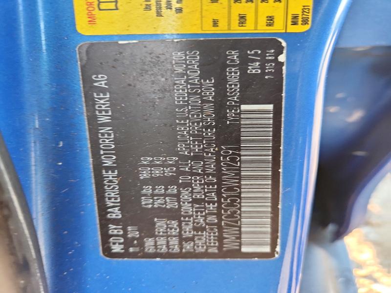 Aukcja sprzedaży 2012 Mini Cooper, vin: WMWZC5C51CWM12591, numer aukcji: 71317966