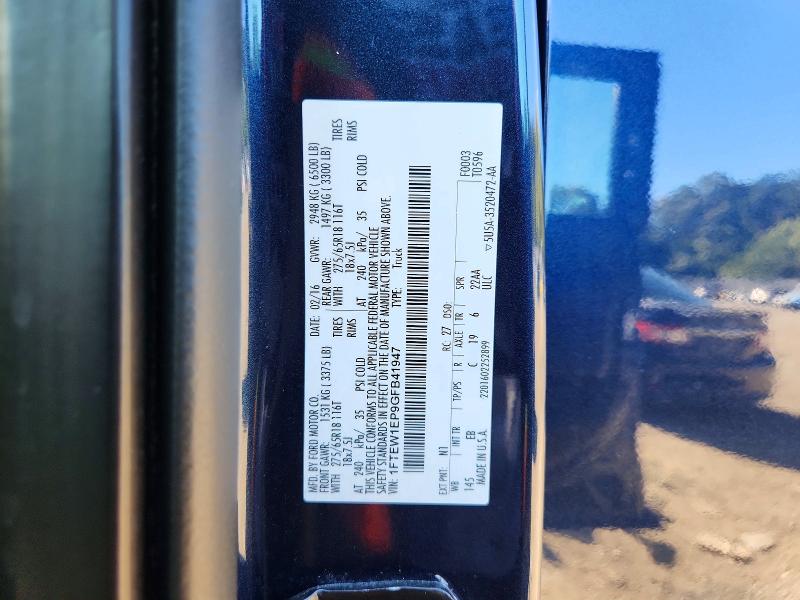 Продаж на аукціоні авто 2016 Ford F150, vin: 1FTEW1EP9GFB41947, номер лоту: 72172606