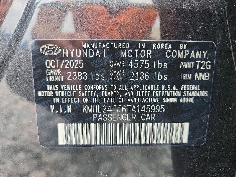 71363136 :رقم المزاد ، KMHL24JJ6TA145995 vin ، 2026 Hyundai Sonata Hybrid مزاد بيع