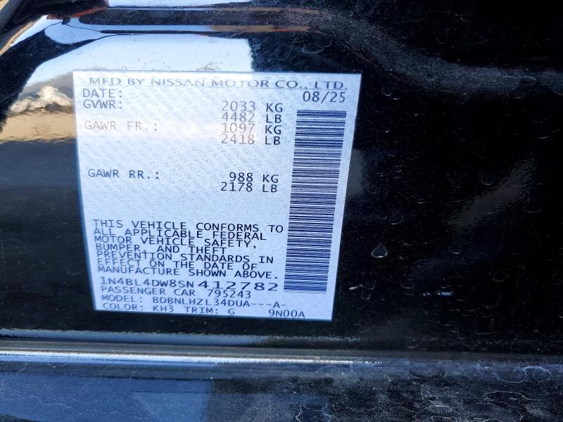 Продажа на аукционе авто 2025 Nissan Altima, vin: 1N4BL4DW8SN412782, номер лота: 72247146