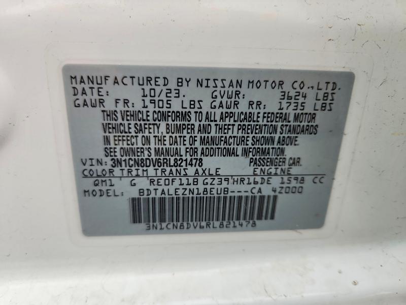 Aukcja sprzedaży 2024 Nissan Versa, vin: 3N1CN8DV6RL821478, numer aukcji: 70569526