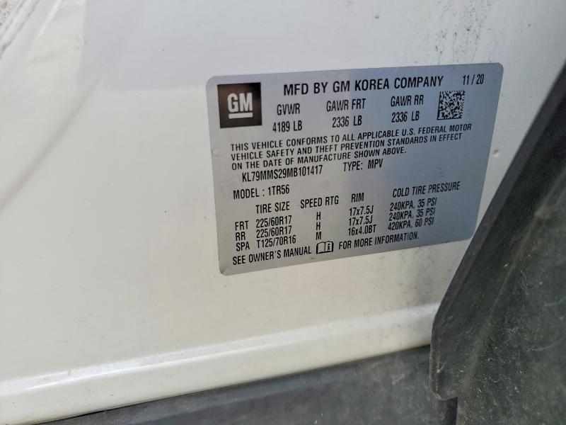 71350056 :رقم المزاد ، KL79MMS29MB101417 vin ، 2021 Chevrolet Trailblazer مزاد بيع