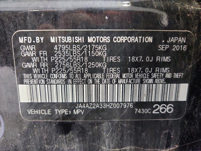 Aukcja sprzedaży 2017 Mitsubishi Outlander, vin: JA4AZ2A33HZ007976, numer aukcji: 71201486