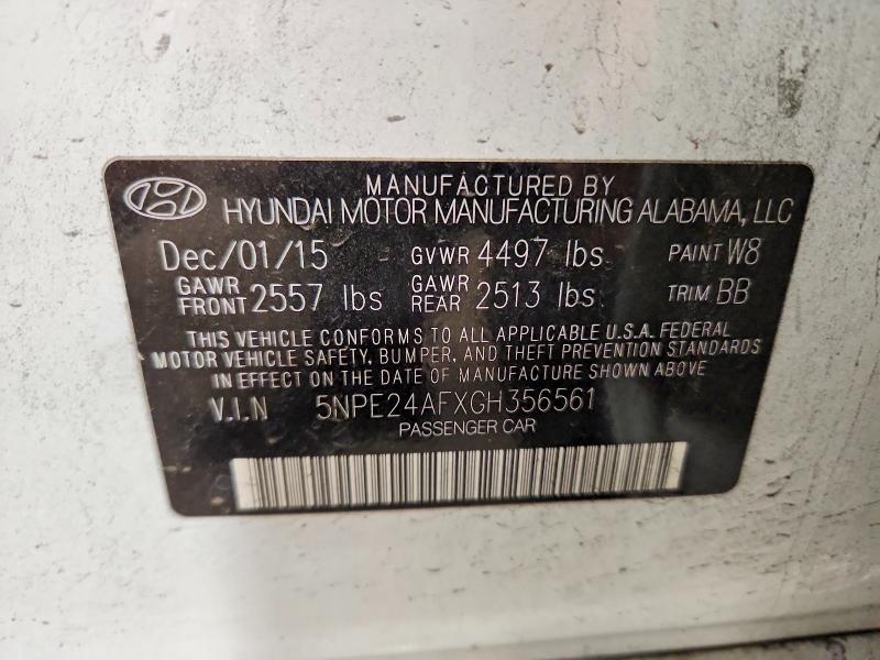 Aukcja sprzedaży 2016 Hyundai Sonata, vin: 5NPE24AFXGH356561, numer aukcji: 71757226