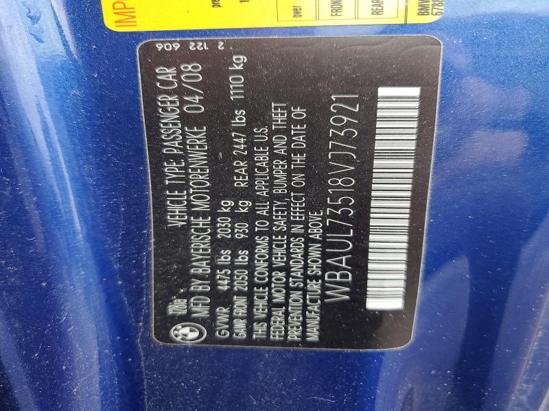 Продаж на аукціоні авто 2008 Bmw 128, vin: WBAUL73518VJ73921, номер лоту: 71631476