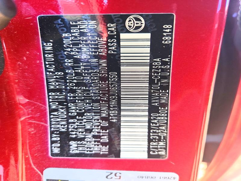 Aukcja sprzedaży 2018 Toyota Camry, vin: 4T1B11HK9JU657550, numer aukcji: 71135216