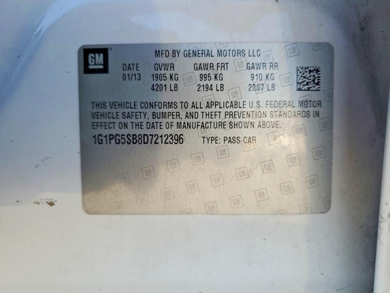 Продаж на аукціоні авто 2013 Chevrolet Cruze, vin: 1G1PG5SB8D7212396, номер лоту: 71422776
