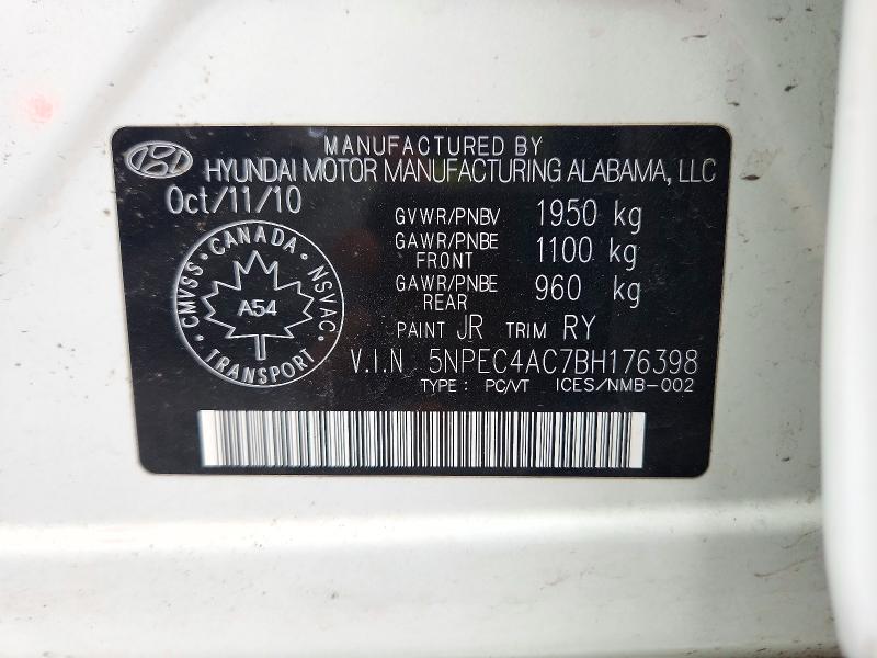 Продаж на аукціоні авто 2011 Hyundai Sonata, vin: 5NPEC4AC7BH176398, номер лоту: 70312256