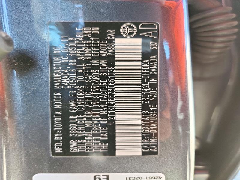2011 Toyota Matrix მანქანა იყიდება აუქციონზე, vin: 2T1KU4EE2BC661028, აუქციონის ნომერი: 72376576