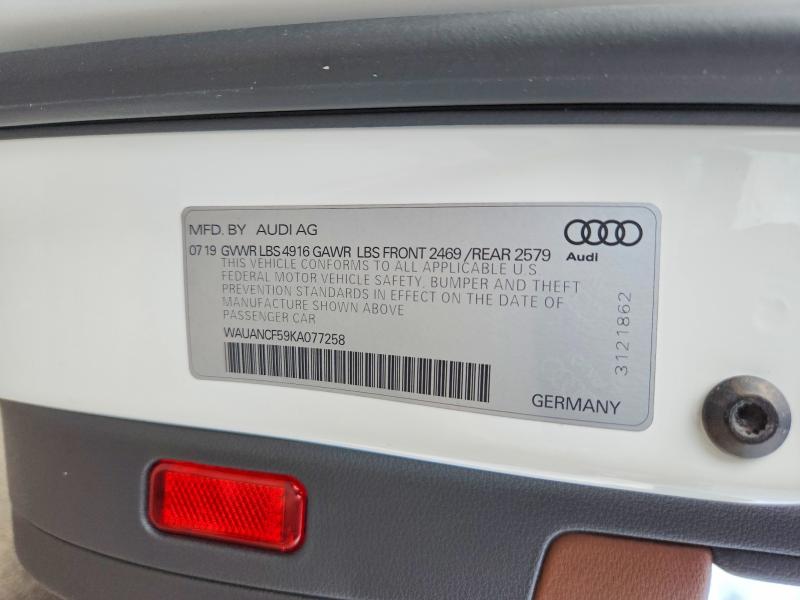 Продажа на аукционе авто 2019 Audi A5, vin: WAUANCF59KA077258, номер лота: 70418616